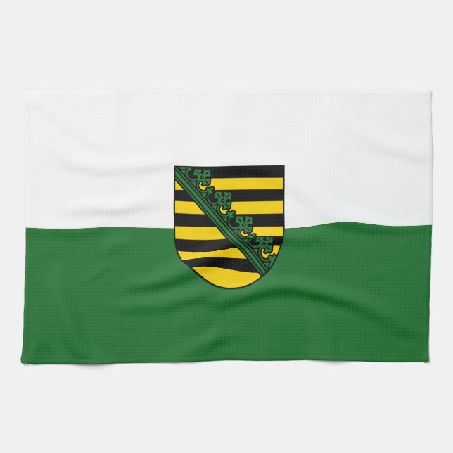 Flag of Saxony Tea Towel (Horizontal)