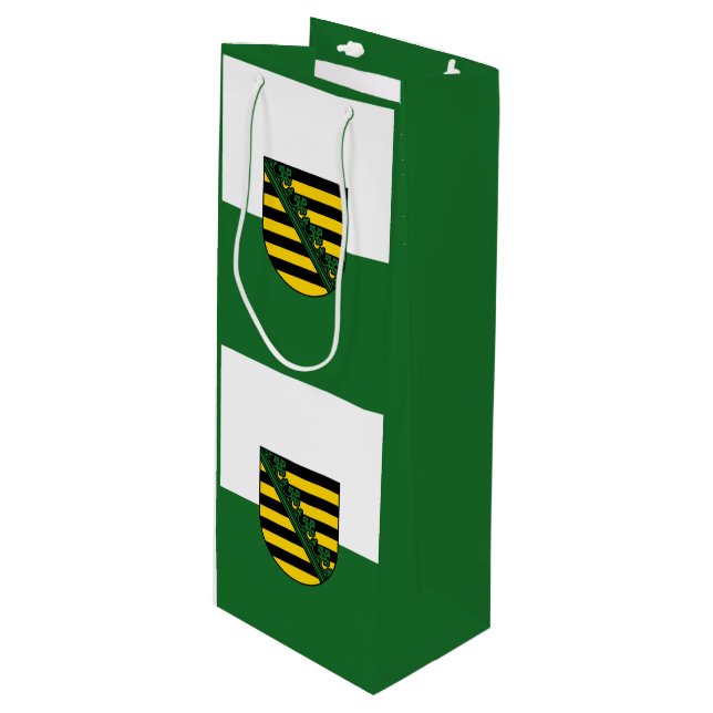 Flag of Saxony Wine Gift Bag (Front Angled)
