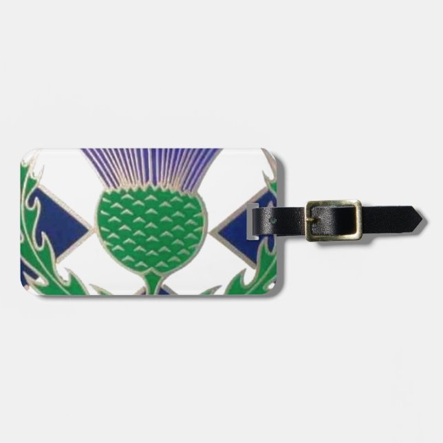 Flag of Scotland and Thistle Luggage Tag (Front Horizontal)