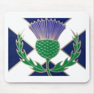 Flag of Scotland and Thistle Mouse Pad