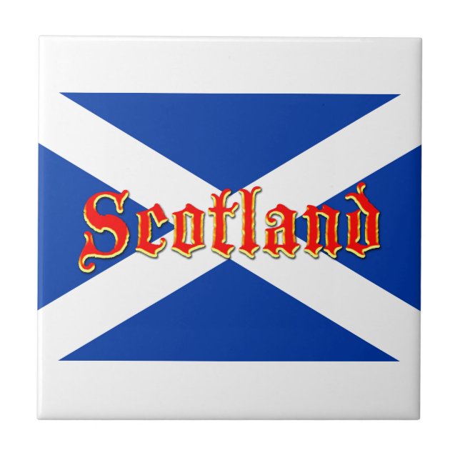 Flag of Scotland Saltire - High Quality Image Ceramic Tile (Front)