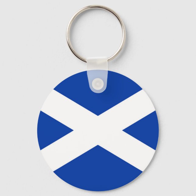 Flag of Scotland Saltire - High Quality Image Key Ring (Front)