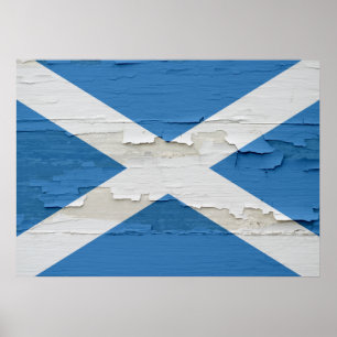 Flag of Scotland Weathered Poster