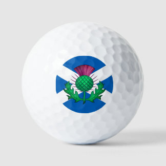 Flag of Scotland with Thistle superimposed Golf Balls