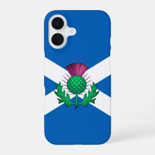 Flag of Scotland with Thistle superimposed iPhone 16 Case