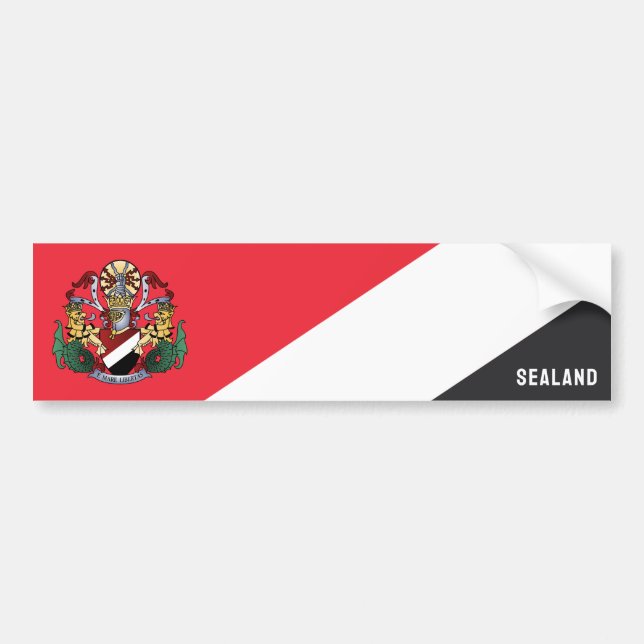 Flag of Sealand, with coat of arms superimposed Bumper Sticker (Front)