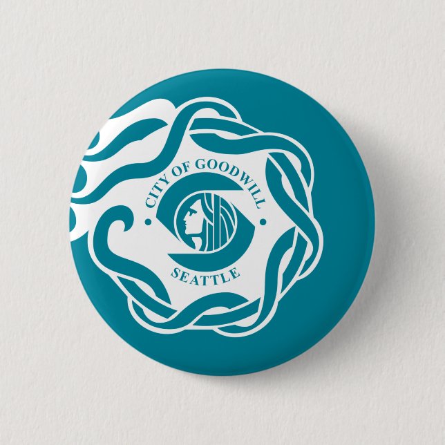 Flag of Seattle (Washington) 6 Cm Round Badge (Front)