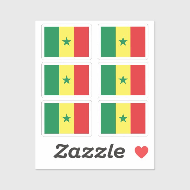 Flag of Senegal Collection pack of 6 (Sheet)