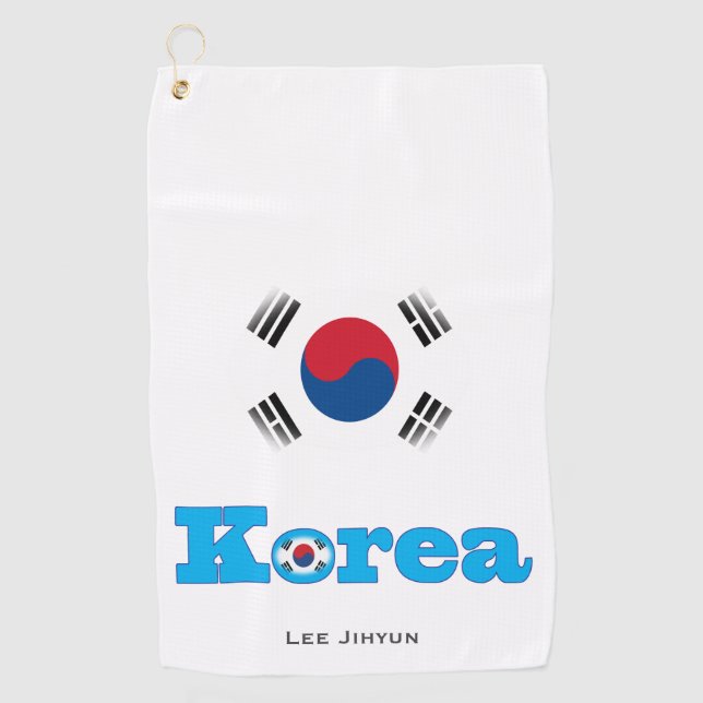 Flag of Seoul Korea Abstract Golf Towel (Front)