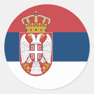 Flag of Serbia Classic Round Sticker