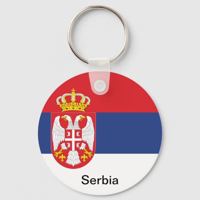 Flag of Serbia Key Ring (Front)