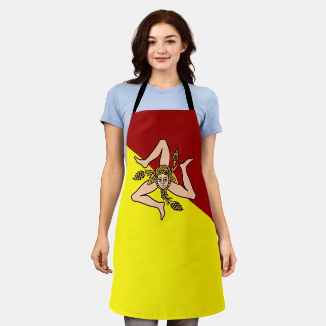 Flag of Sicily (Italy)  Apron (Worn)