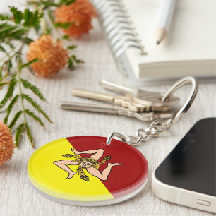 Flag of Sicily (Italy)  Key Ring