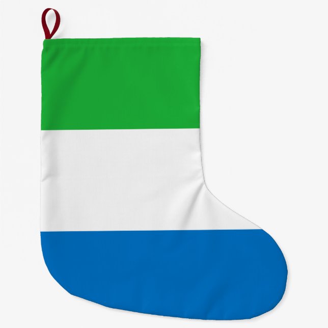 Flag of Sierra Leone Large Christmas Stocking (Front)