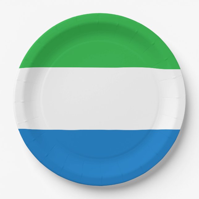 Flag of Sierra Leone Paper Plate (Front)
