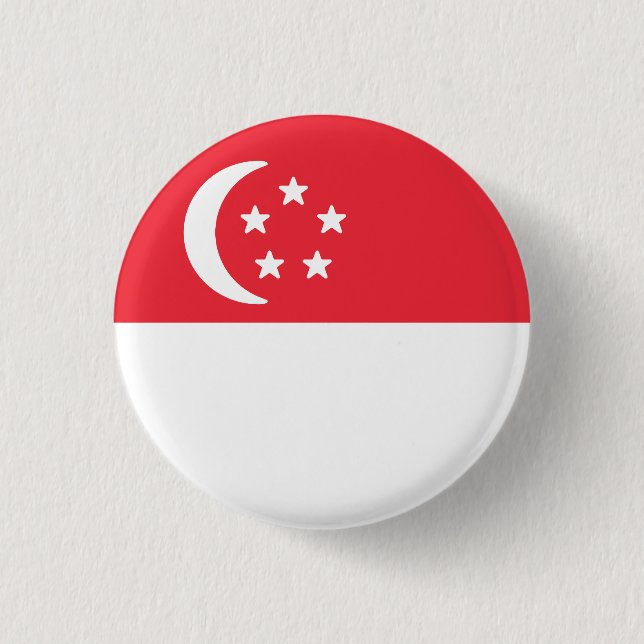 Flag of Singapore 3 Cm Round Badge (Front)