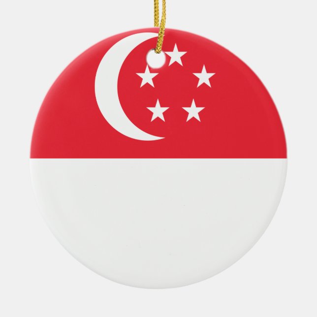 Flag of Singapore Ceramic Ornament (Front)