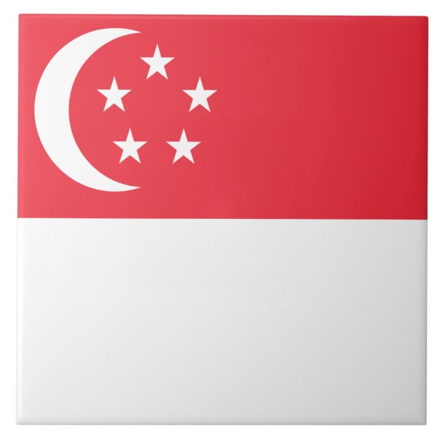 Flag of Singapore Ceramic Tile (Front)