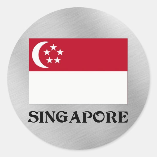 Flag of Singapore Classic Round Sticker (Front)