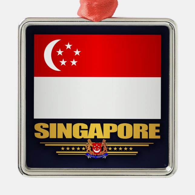 Flag of Singapore Metal Ornament (Front)