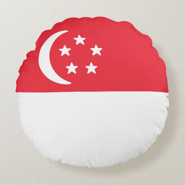 Flag of Singapore Round Cushion (Front)
