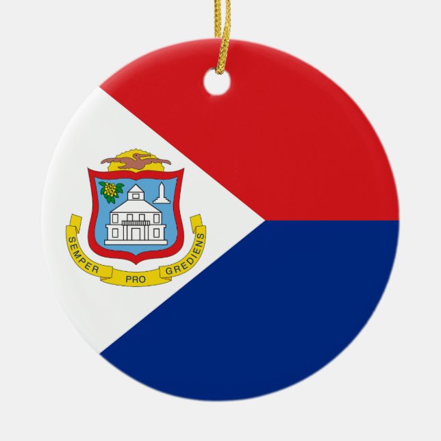 Flag of Sint Maarten Ceramic Ornament (Front)
