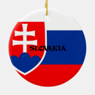 Flag of Slovakia Ceramic Ornament