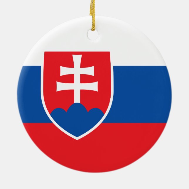 Flag of Slovakia Ceramic Ornament (Back)
