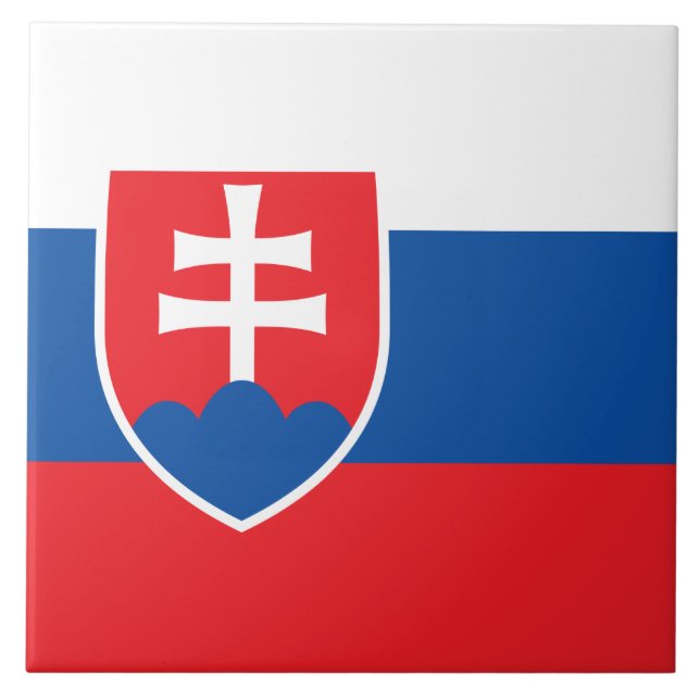 Flag of Slovakia Ceramic Tile (Front)