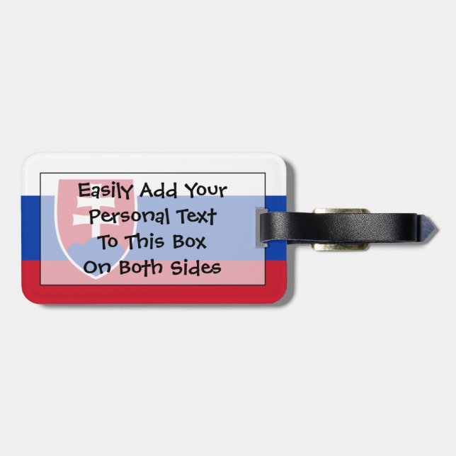 Flag of Slovakia Easy ID Personal Luggage Tag (Back Horizontal)