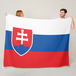 Flag of Slovakia Fleece Blanket
