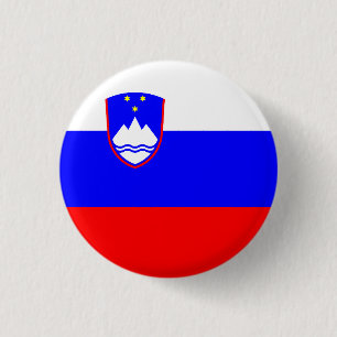 Flag of Slovenia 3 Cm Round Badge