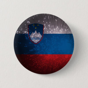 Flag of Slovenia 6 Cm Round Badge