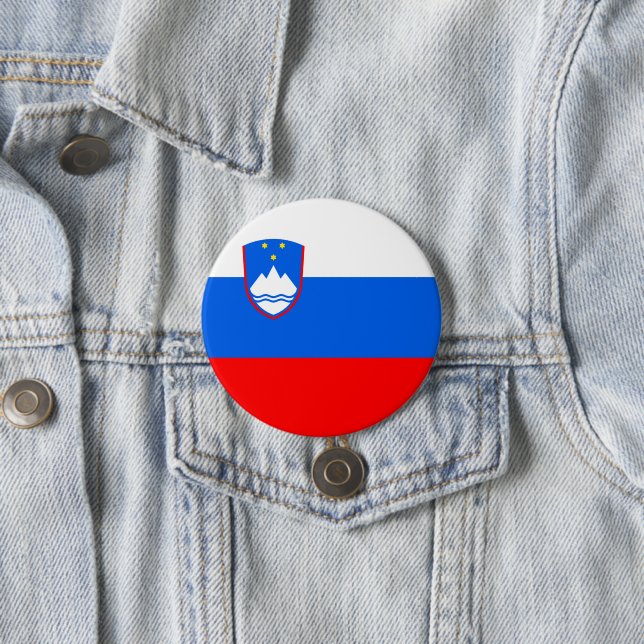 Flag of Slovenia 7.5 Cm Round Badge (In Situ)