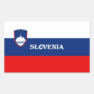 Flag of Slovenia, labelled Rectangular Sticker