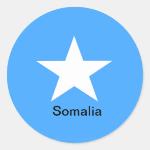 Flag of Somalia, labelled, Classic Round Sticker