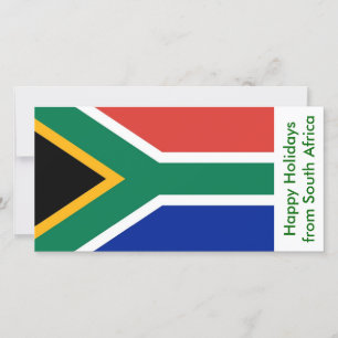 Flag of South Afric, Happy Holidays from Africa Holiday Card