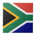 Flag of South Africa Ceramic Tile<br><div class="desc">Flag of South Africa: "!ke e: /xarra //ke " → "Unity in diversity". The national currency is in Ixam,  a South African language that is extinct nowadays.</div>