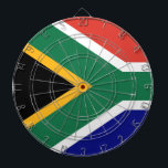 Flag of South Africa Dartboard<br><div class="desc">Flag of South Africa: "!ke e: /xarra //ke " → "Unity in diversity". The national currency is in Ixam,  a South African language that is extinct nowadays.</div>