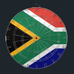 Flag of South Africa Dartboard<br><div class="desc">Flag of South Africa: "!ke e: /xarra //ke " → "Unity in diversity". The national currency is in Ixam,  a South African language that is extinct nowadays.</div>
