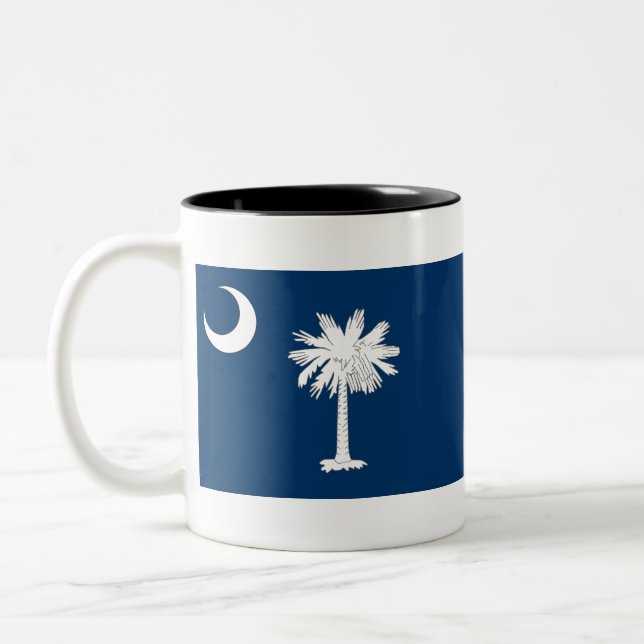 Flag of South Carolina Two-Tone Coffee Mug (Left)