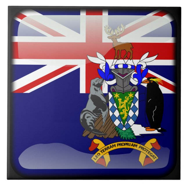 Flag of South Georgia Ceramic Tile (Front)