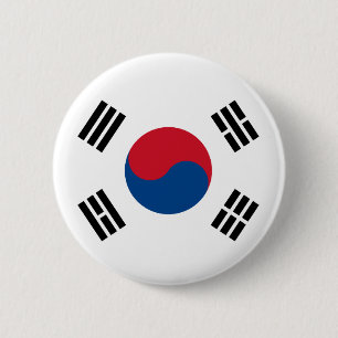 Flag of South Korea 6 Cm Round Badge