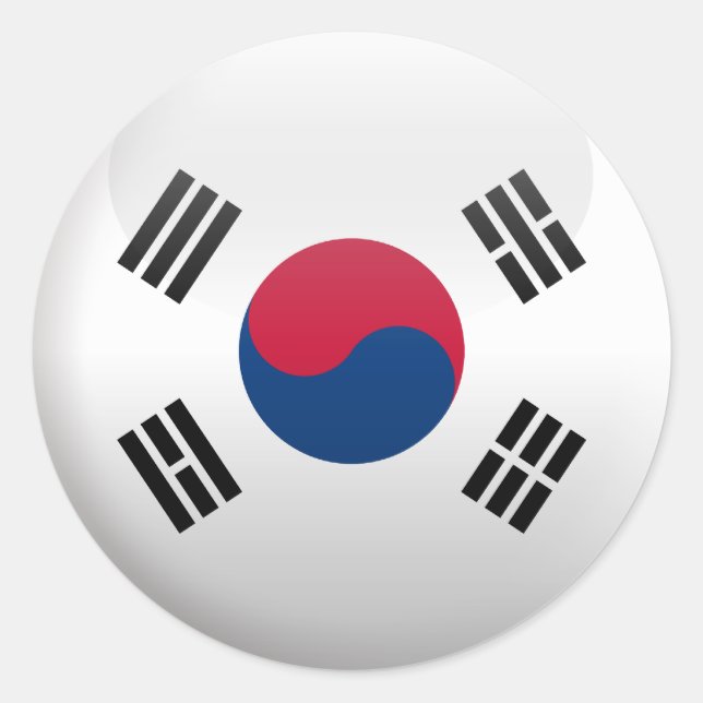 Flag of South Korea Classic Round Sticker (Front)