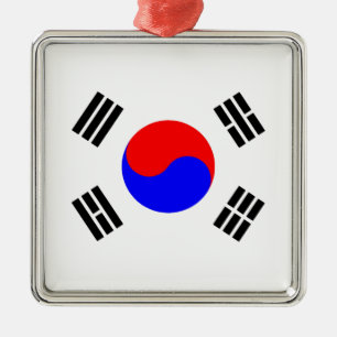 Flag of South Korea Metal Tree Decoration