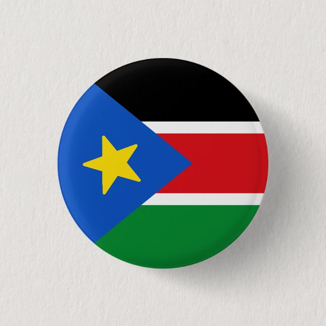 Flag of South Sudan 3 Cm Round Badge (Front)