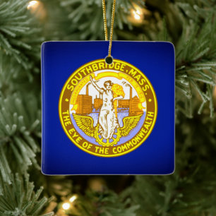 Flag of Southbridge, Massachusetts Ceramic Ornament