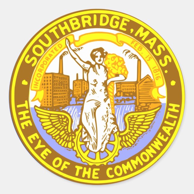 Flag of Southbridge, Massachusetts Classic Round S Classic Round Sticker (Front)