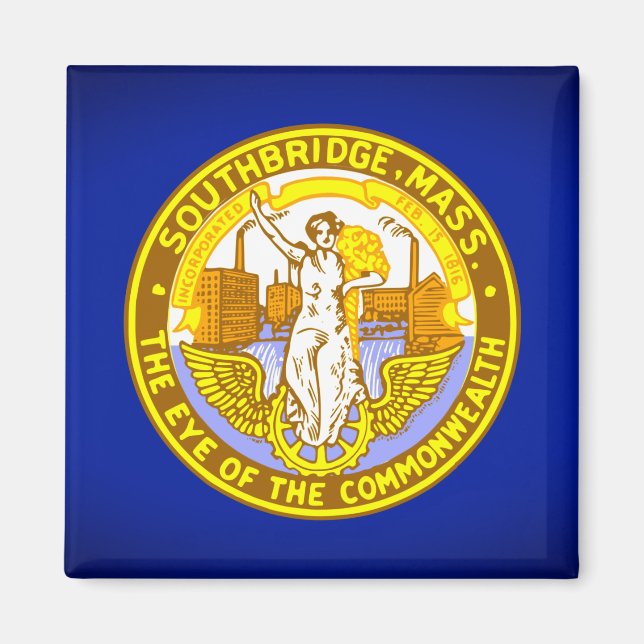 Flag of Southbridge, Massachusetts Magnet (Front)