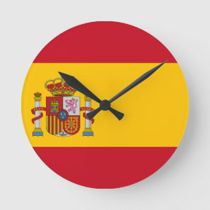 Flag of Spain - Bandera de España - Spanish Flag Round Clock